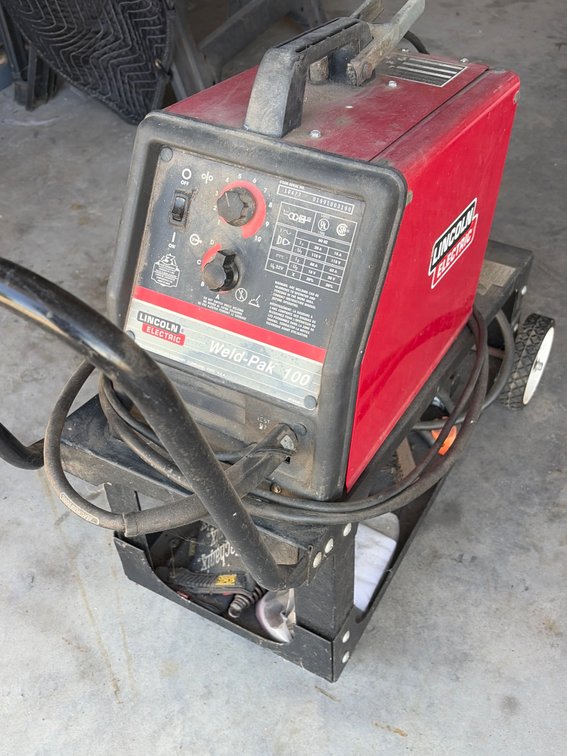 Lincoln Weld-Pak 100 ark welder with cart