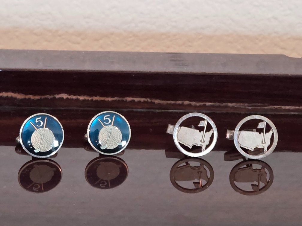 2 pairs of Golf Themed cuff links