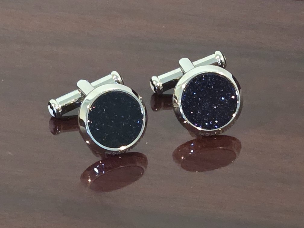 Montblanc Meisterstück Round Blue Goldstone Cufflinks