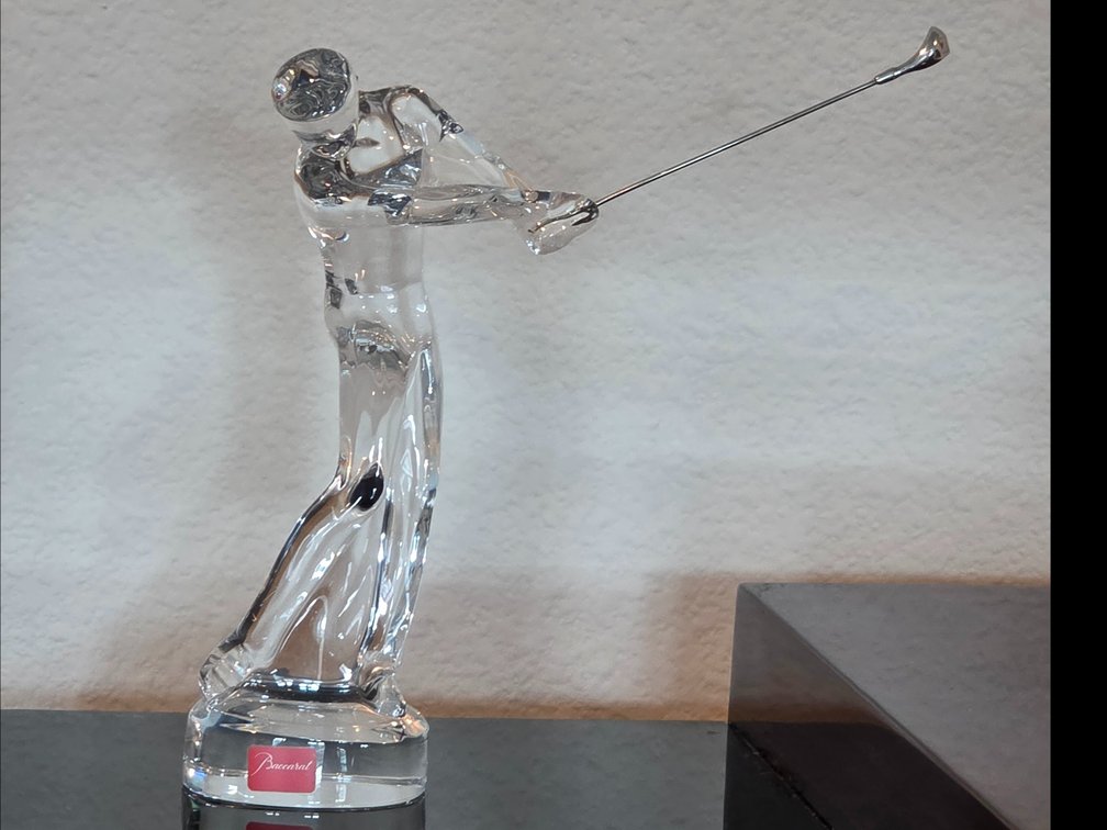 Retired Baccarat Crystal "Swinging Golfer" figurine
