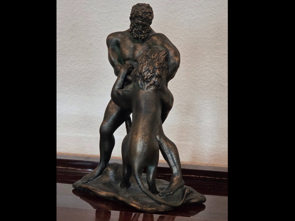 Hercules and the Nemean Lion Desk Sculpture