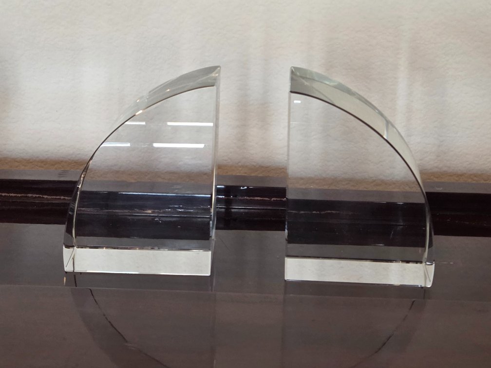 Clear Heavy Acrylic Half Arc Bookends