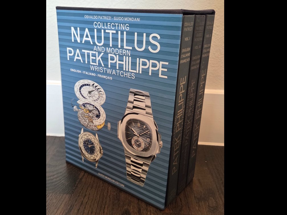 Three-volume book box set titled Collecting Nautilus and Modern Patek Philippe Wristwatches