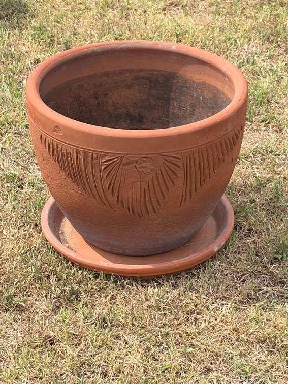 17 inch decorative terra-cotta pot with saucer