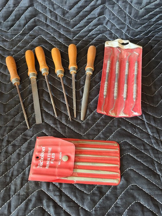 Group of pics, miniature files and handle handled files