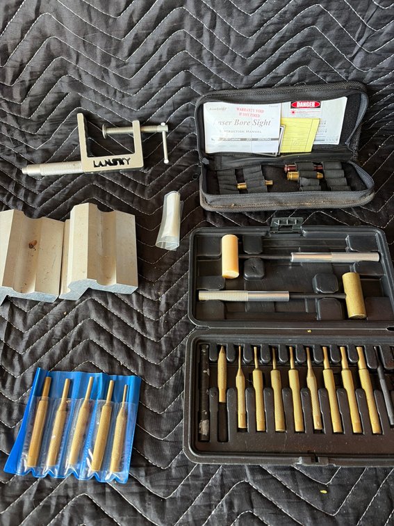 Gun building tool kit, punches And Bore sight