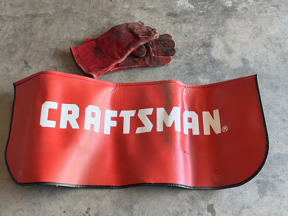 Craftsman fender, apron, and Lincoln welding gloves