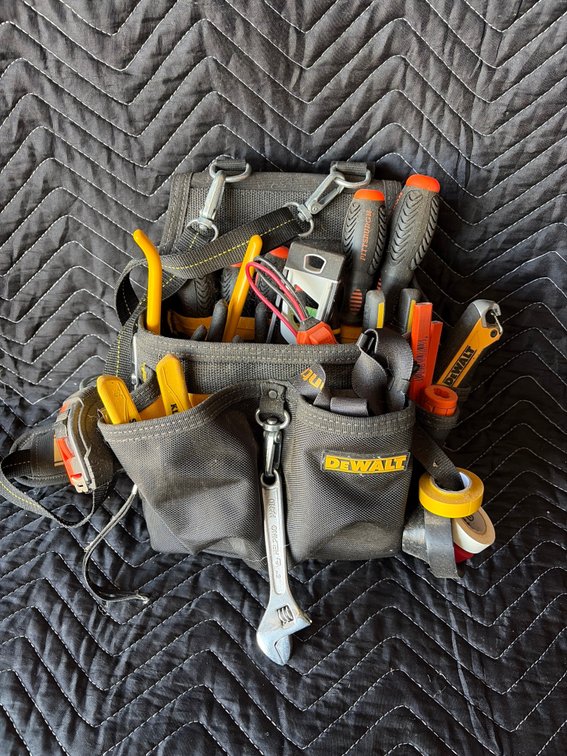 DeWalt tool pouch with electrical tattoos