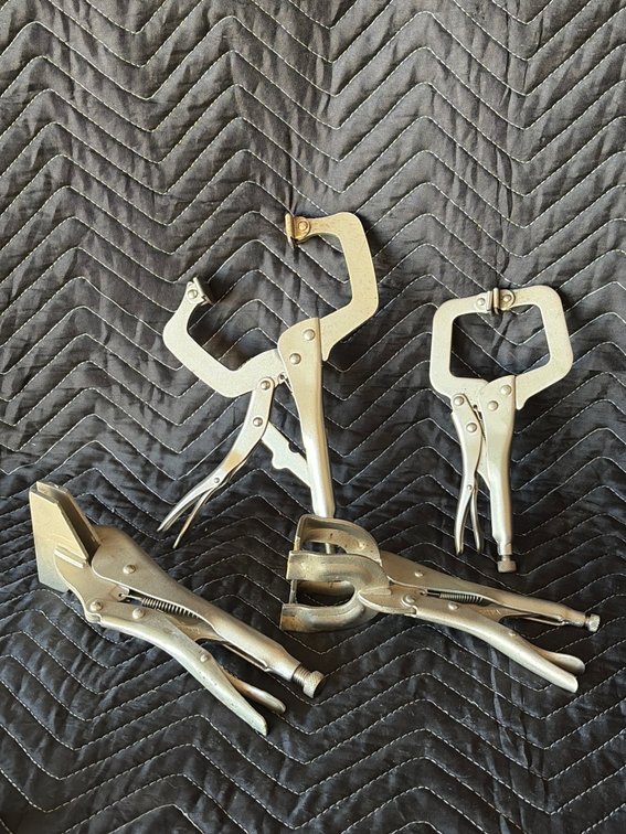 Group of vise grip type clamps