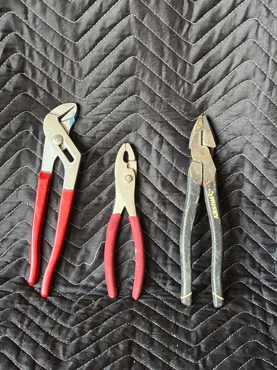 Pliers, Channel locks, wire cutter