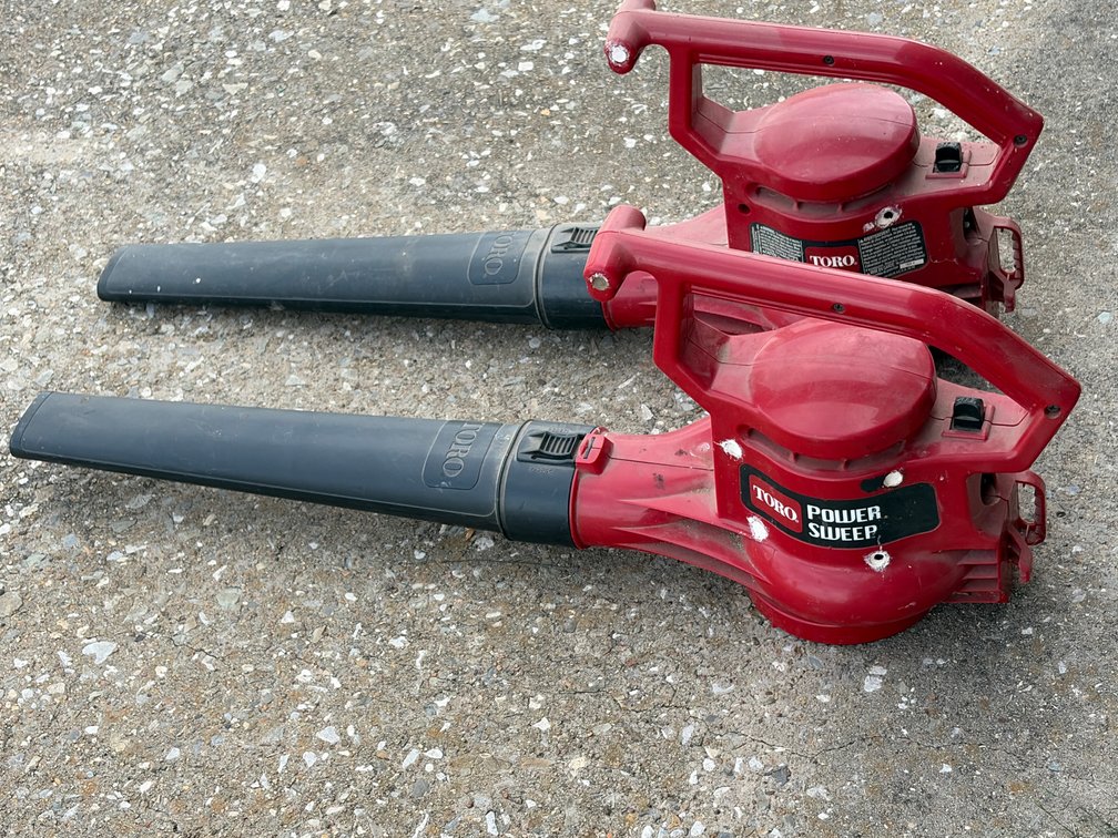 Two Toro Power Sweep elec blowers