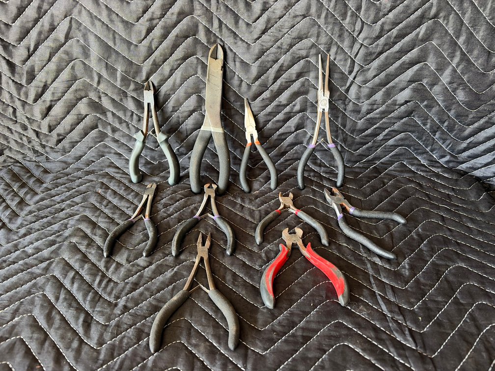 Group of wire cutters, and needle nose
