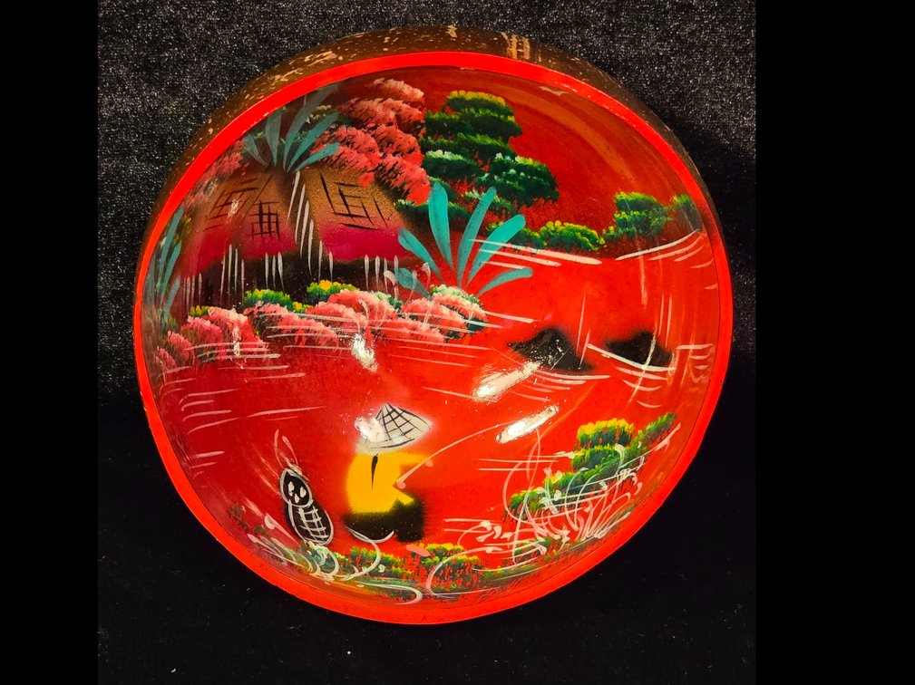 Vintage Thai Hand crafted coconut shell bowl