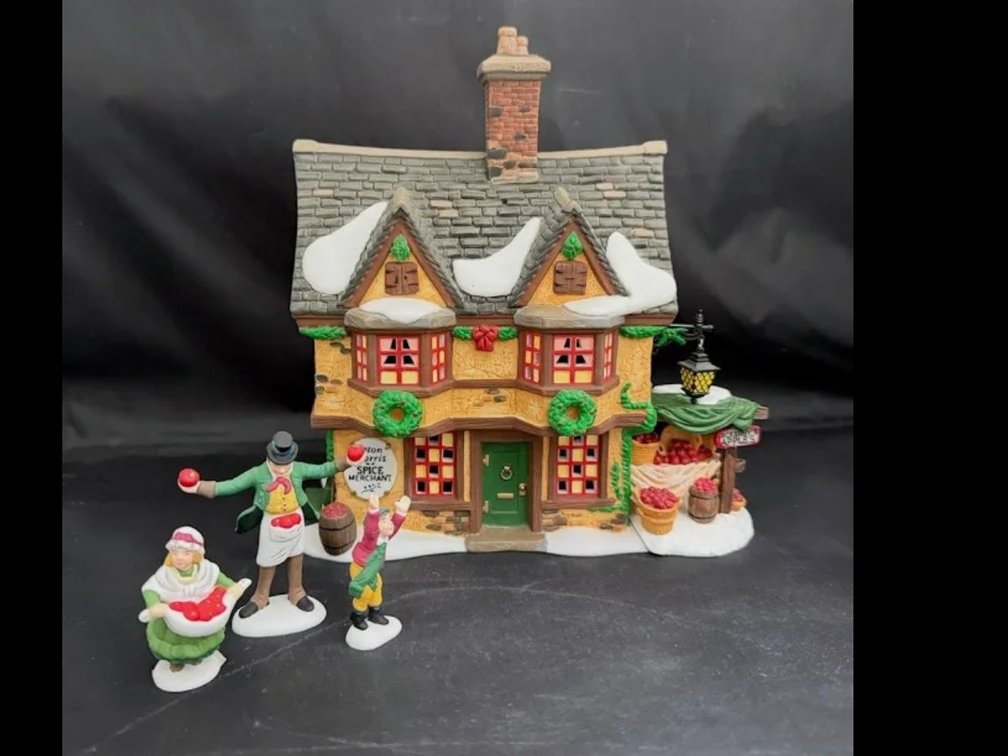 Vintage 1998 Department 56 Dickens' Village Seton Morris Spice Merchant Gift Set