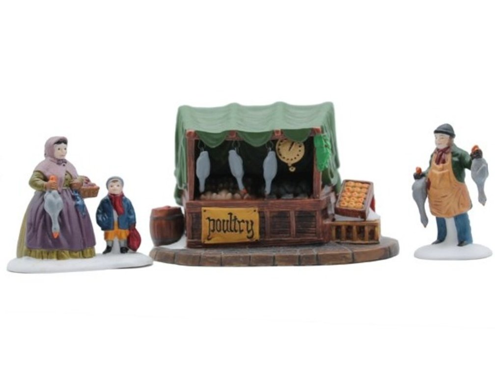 Department 56 Dickens Village Heritage Village Collection "Poultry Market" set of 3 (Item #5559-0)