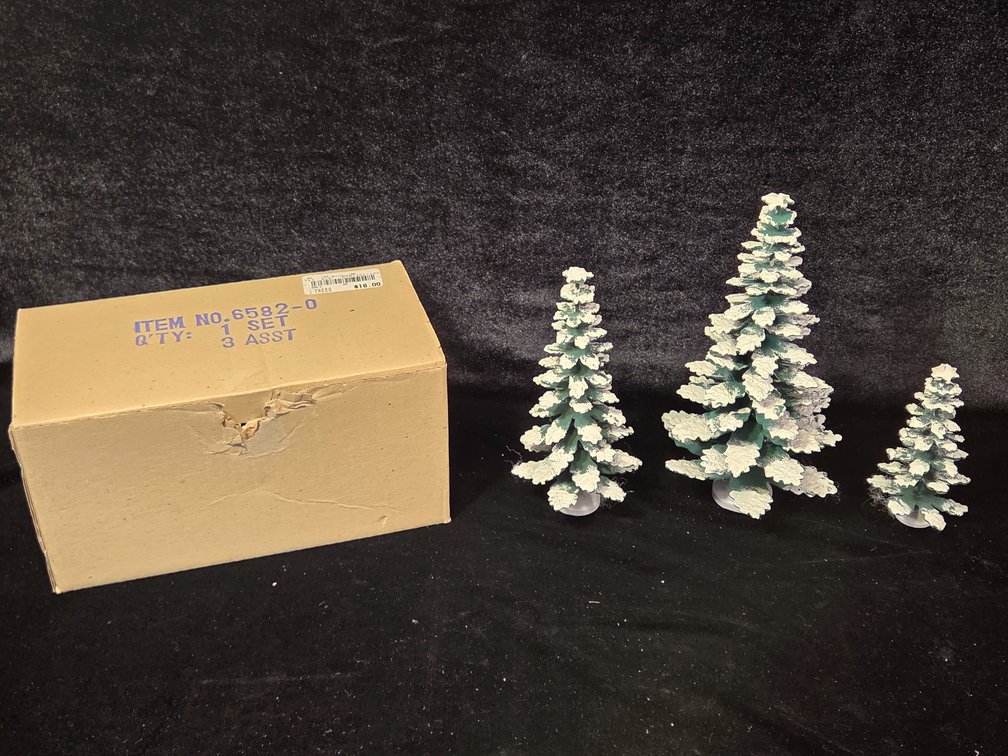 Dept 56 Set of 3 Snow Covered Trees 5", 7", 9" in Box