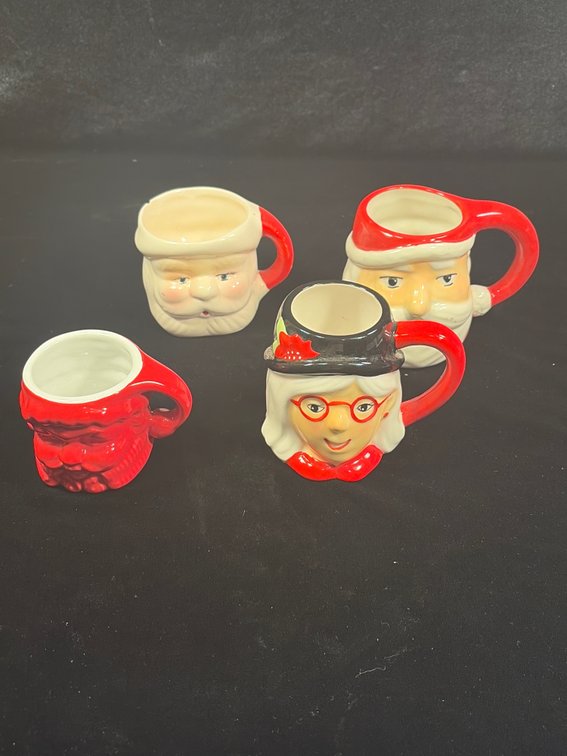 Threshold ceramic Santa mugs