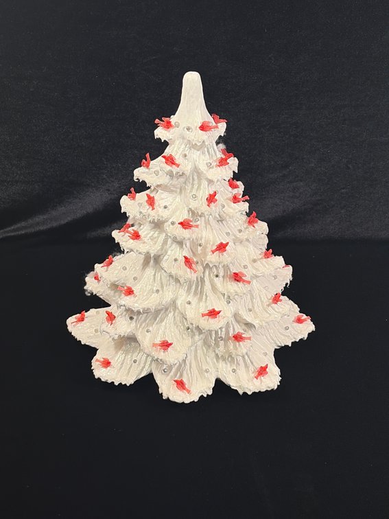 Lightup White Christmas tree w/lamp base