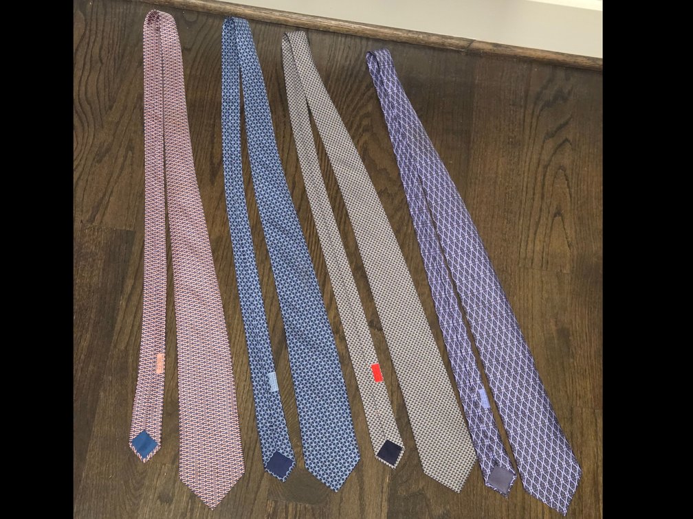 4 Hermes Paris 100% silk neck ties