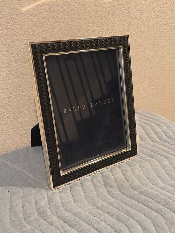 Ralph Lauren Brockton Frame, featuring handwoven leather with a silver-plated brass border 8X10