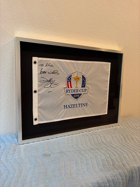 2016 RYDER cup Hazeltine autographed golf flag