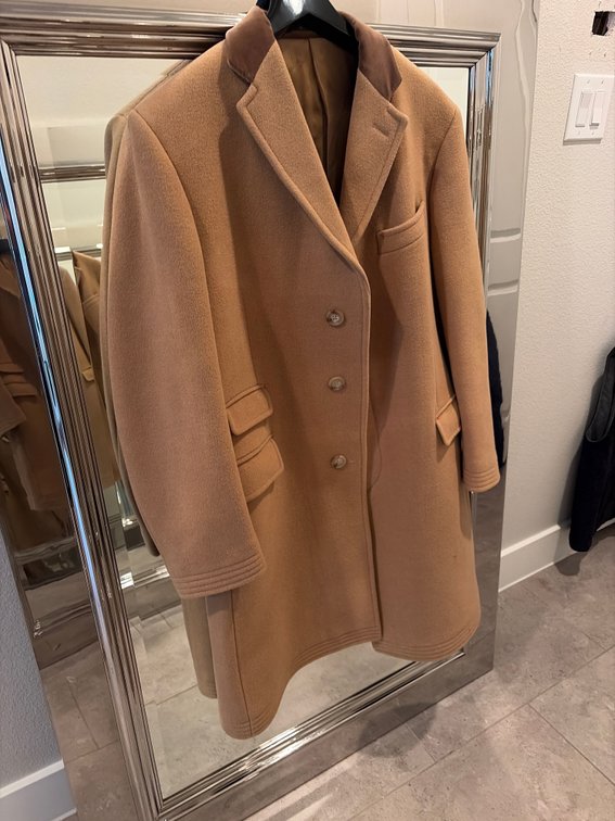 Polo Ralph Lauren single-breasted camel topcoat/overcoat