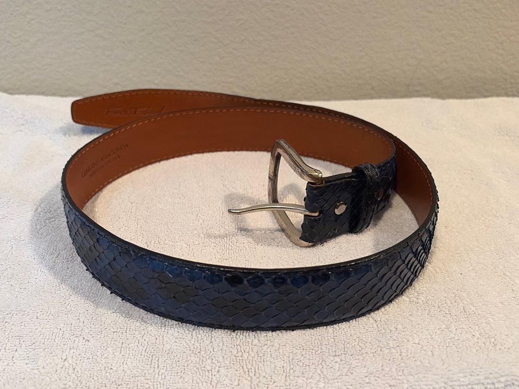 Genuine anaconda blue snake made in USA size 34