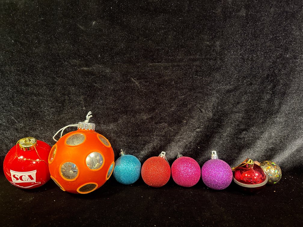 Variety of Christmas ball ornaments