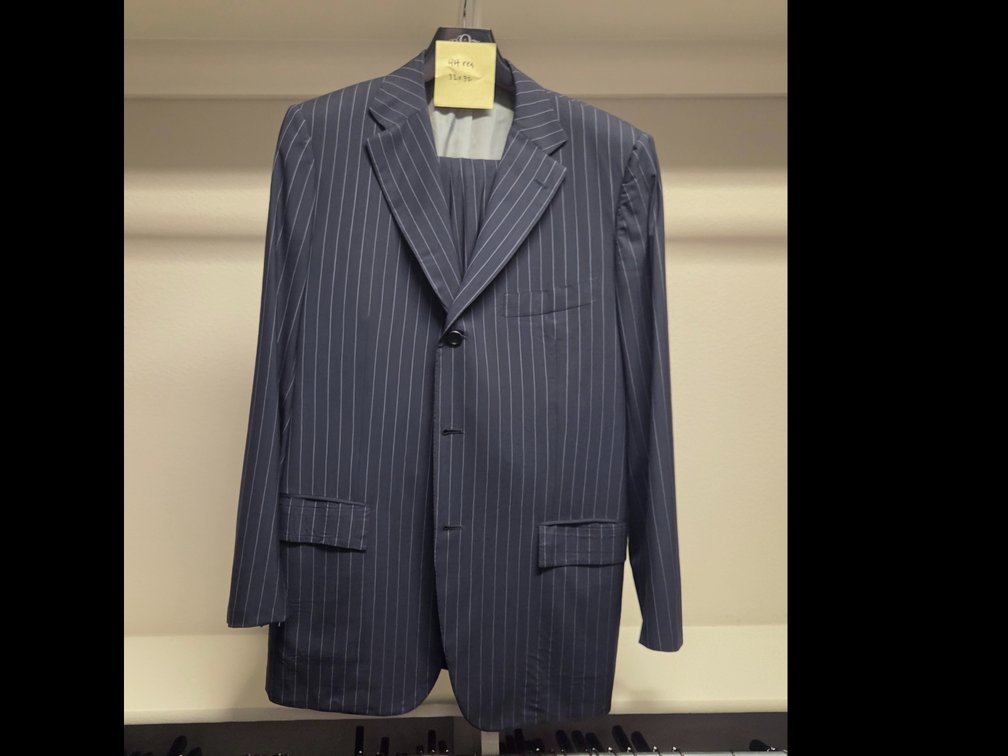 Kiton Blue Pinstripe 3 button Suit 44R