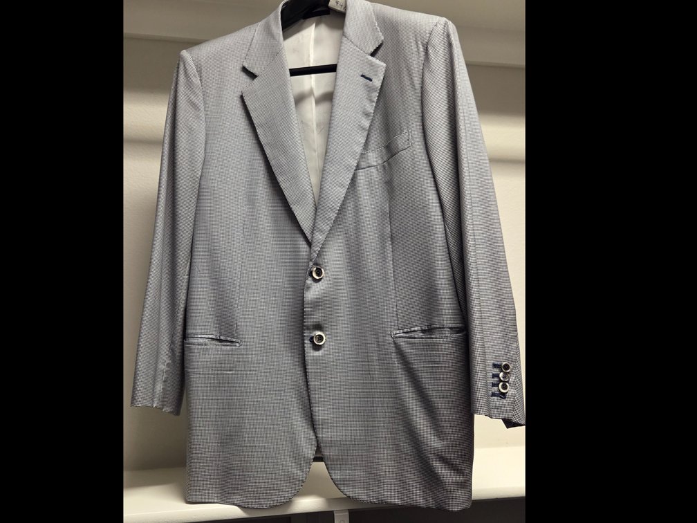 Brioni Modern Navy Houndstooth 2 button Blazer 44R