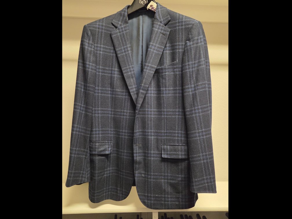 Ermenegildo Zegna Blue Plaid Blazer 44R