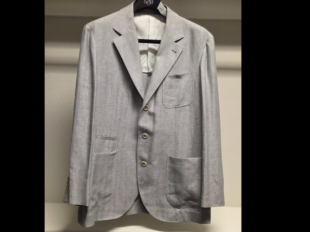 Brunello Cucinelli 42R Linen Herringbone Sportcoat