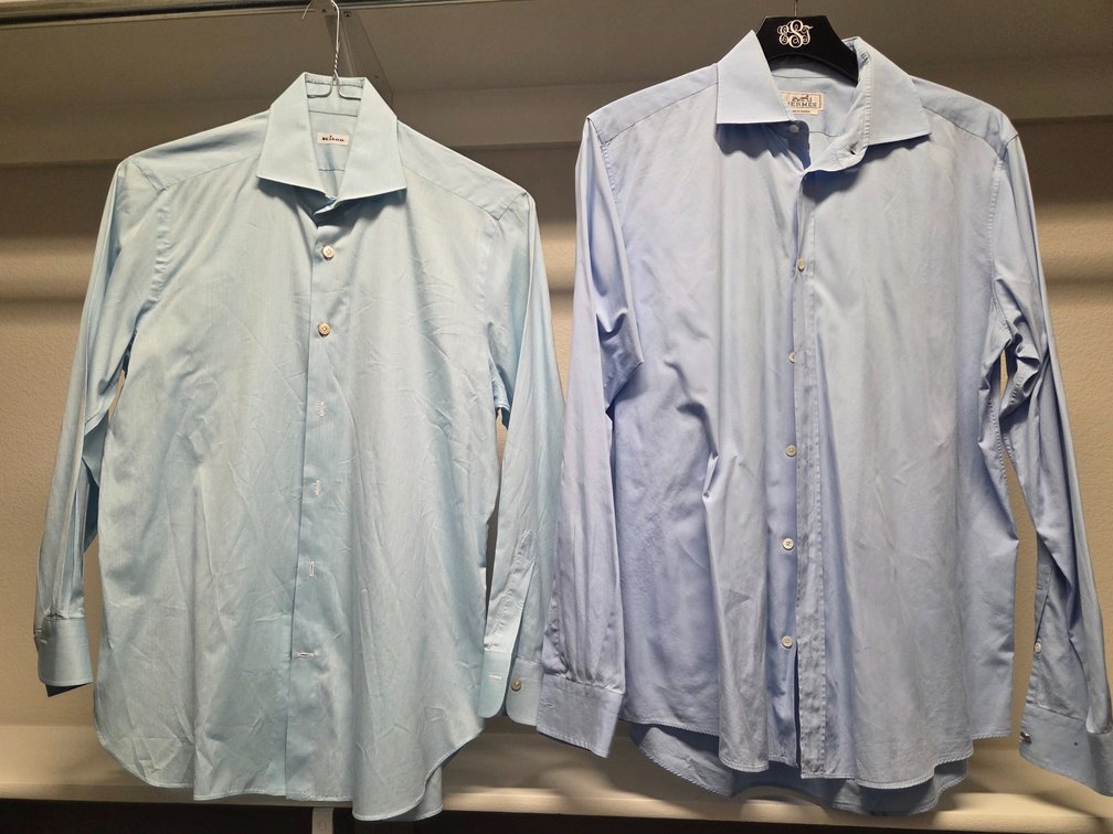 2 100% Cotton 42R (L) long-sleeve dress shirts