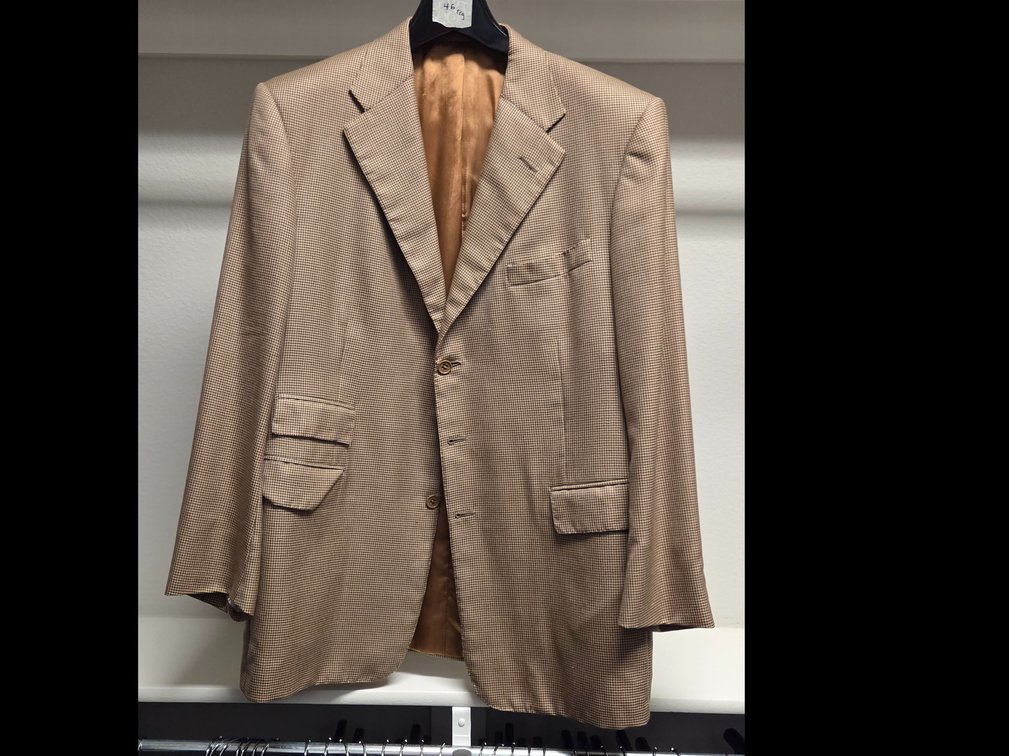 Ralph Lauren tan and brown houndstooth Blazer 46R