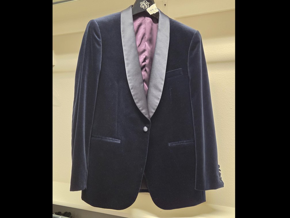44R Midnight Blue Velvet Tuxedo Jacket