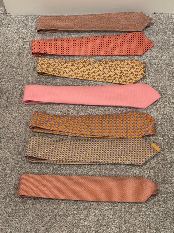 Seven Hermes ties