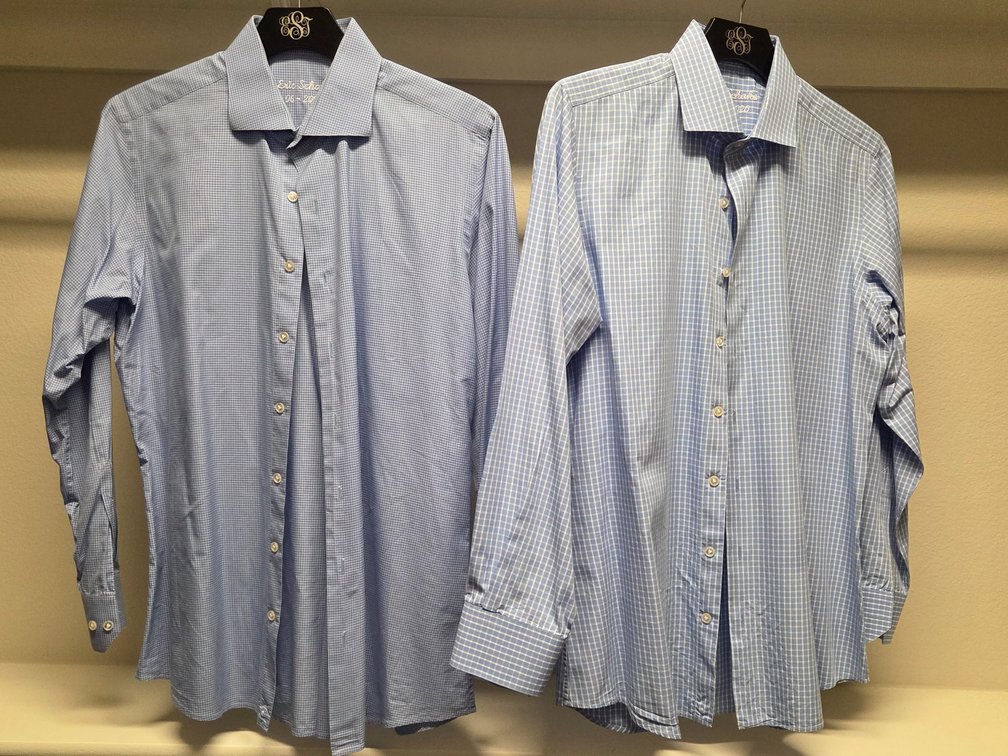 2 Michel's Bespoke long sleeve dress shirts, size 42 or L