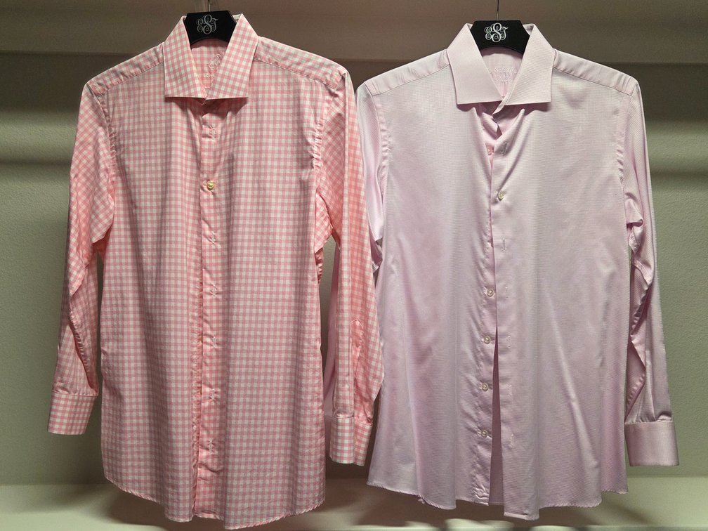 2 Michel's Bespoke long sleeved dress shirts size L