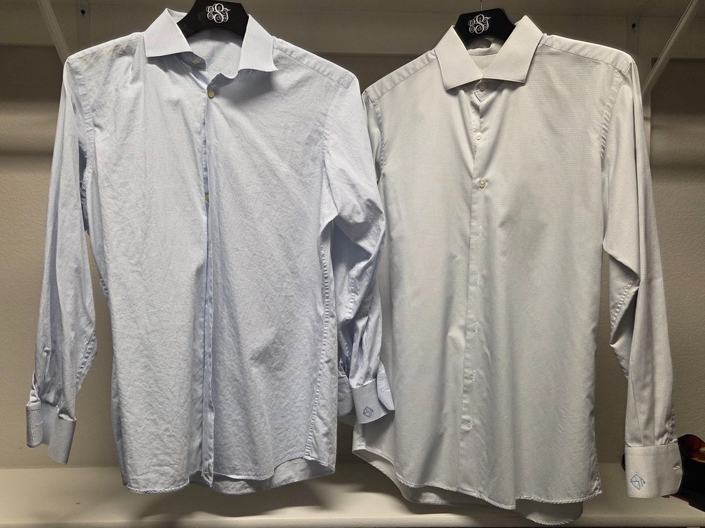 2 pc Michel's Bespoke Cotton size L Long sleeved Dress Shirts
