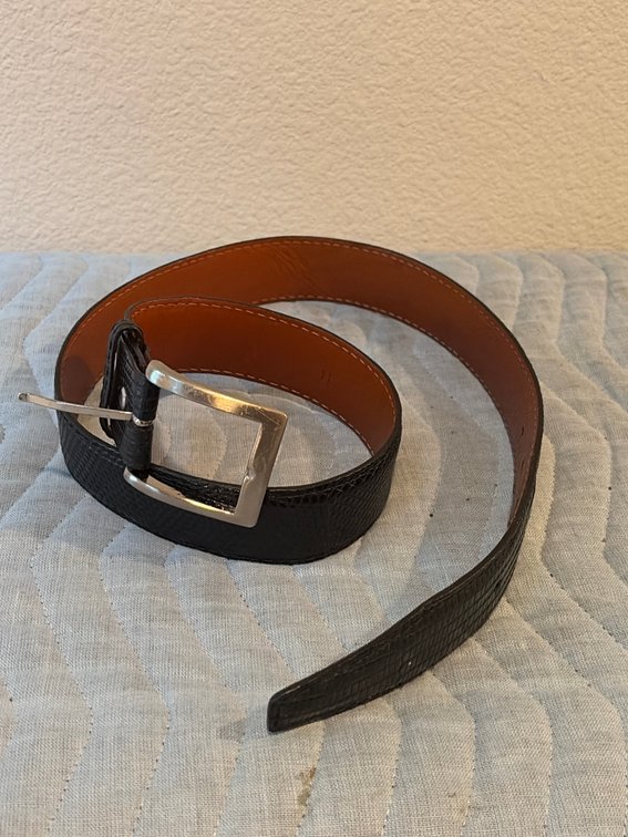 Black genuine lizard, 32 men’s belt