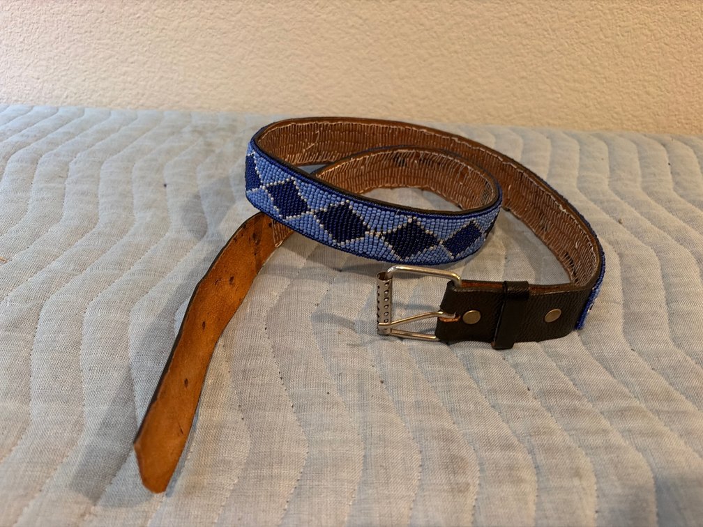 Blue Indian beaded belt 32