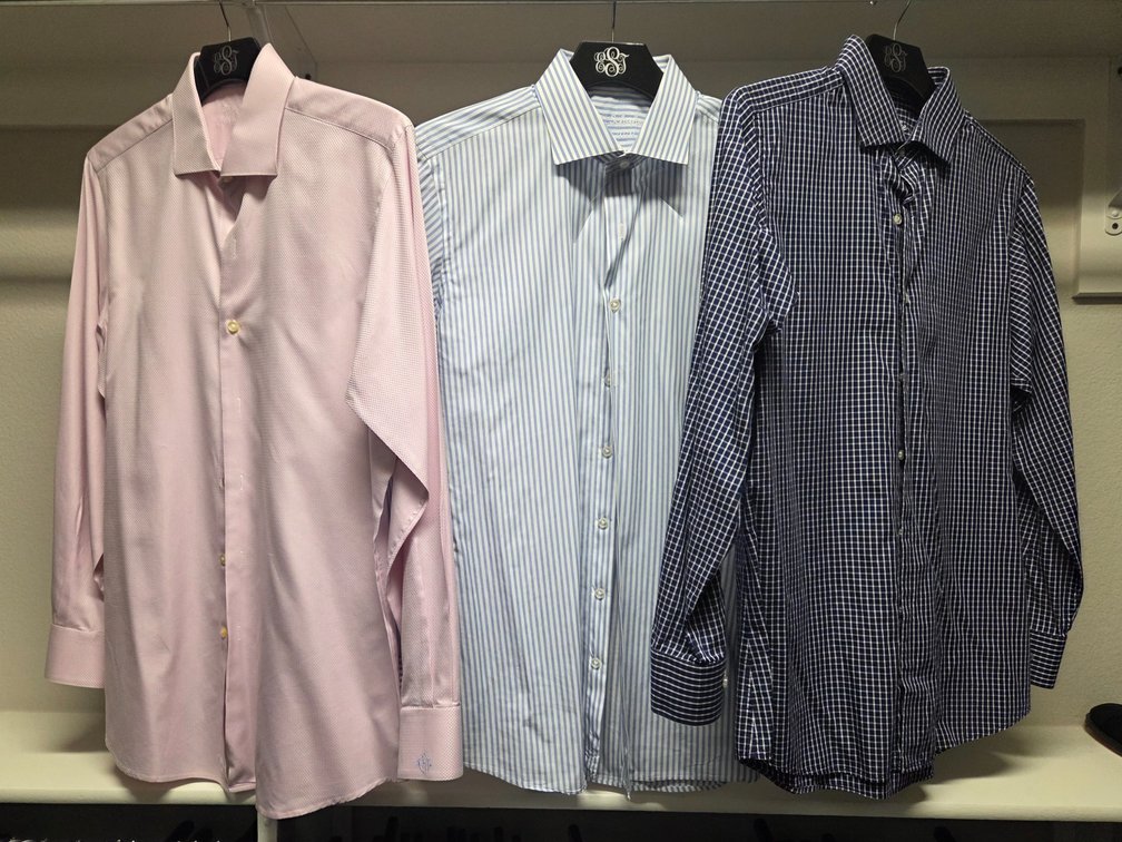 3 42R L Michel's Bespoke long sleeved dress shirts