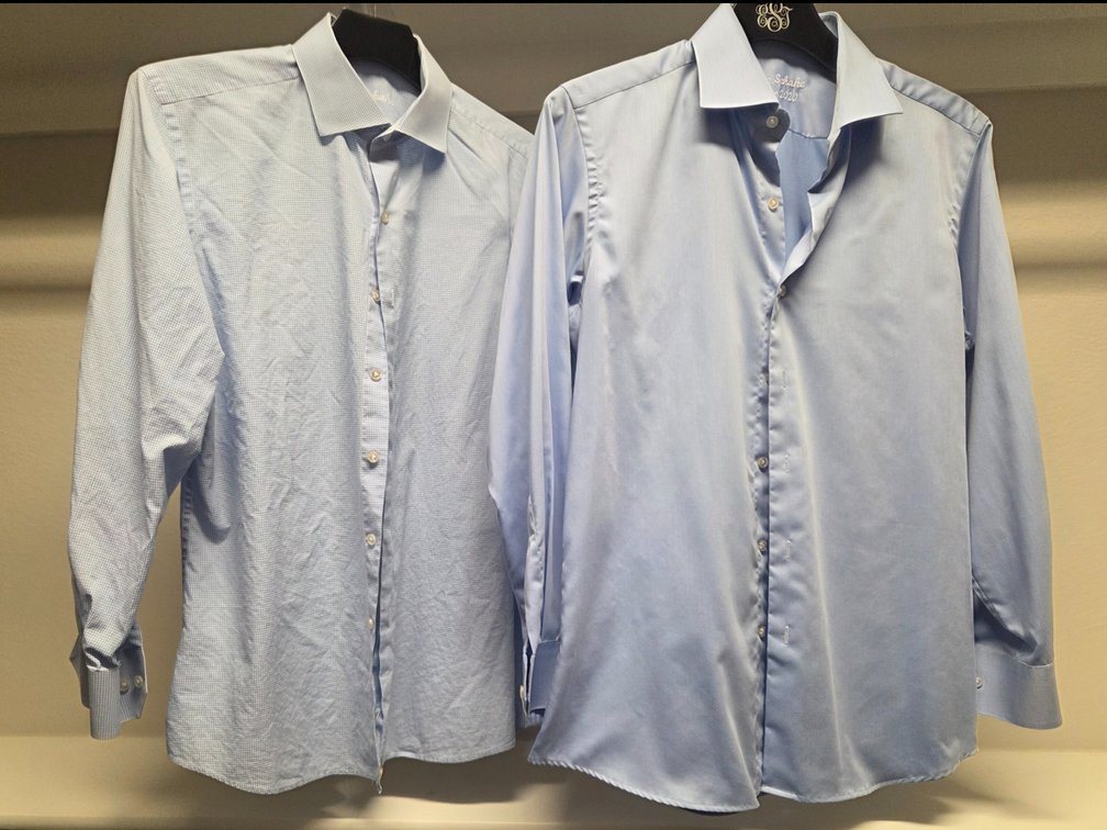 2 size L Michel's Bespoke long sleeved dress shirts