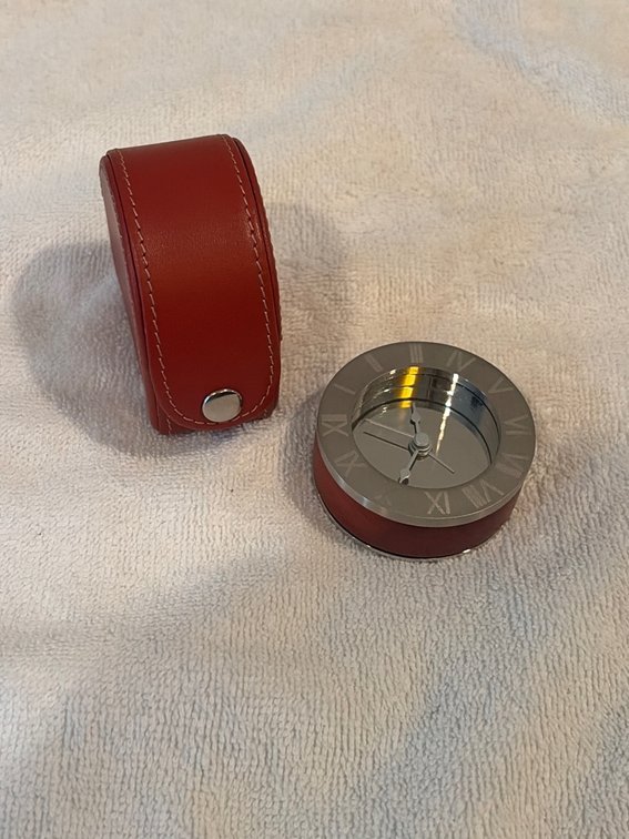 Mini suitcase clock with case