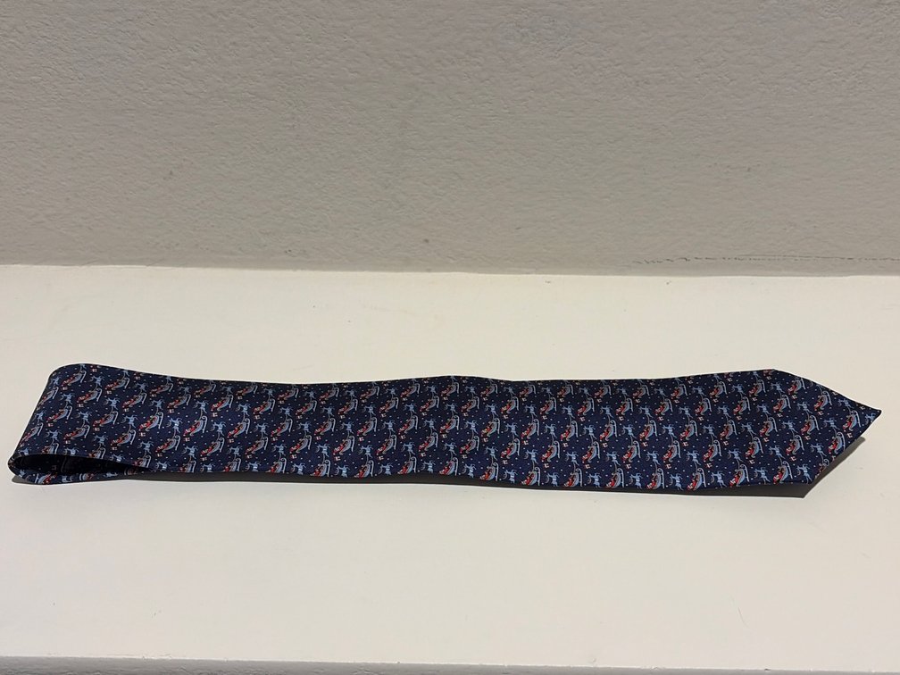 Salvatore Ferragamo Italy Santa sleigh tie
