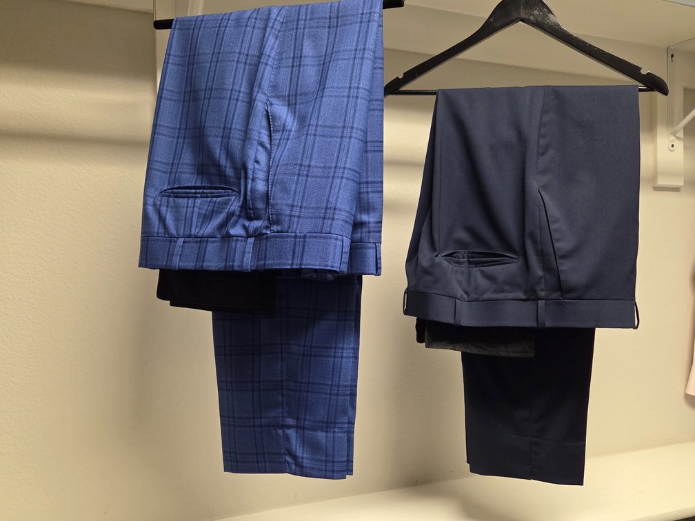 2 pairs luxury custom tailored 34x32 dress trousers