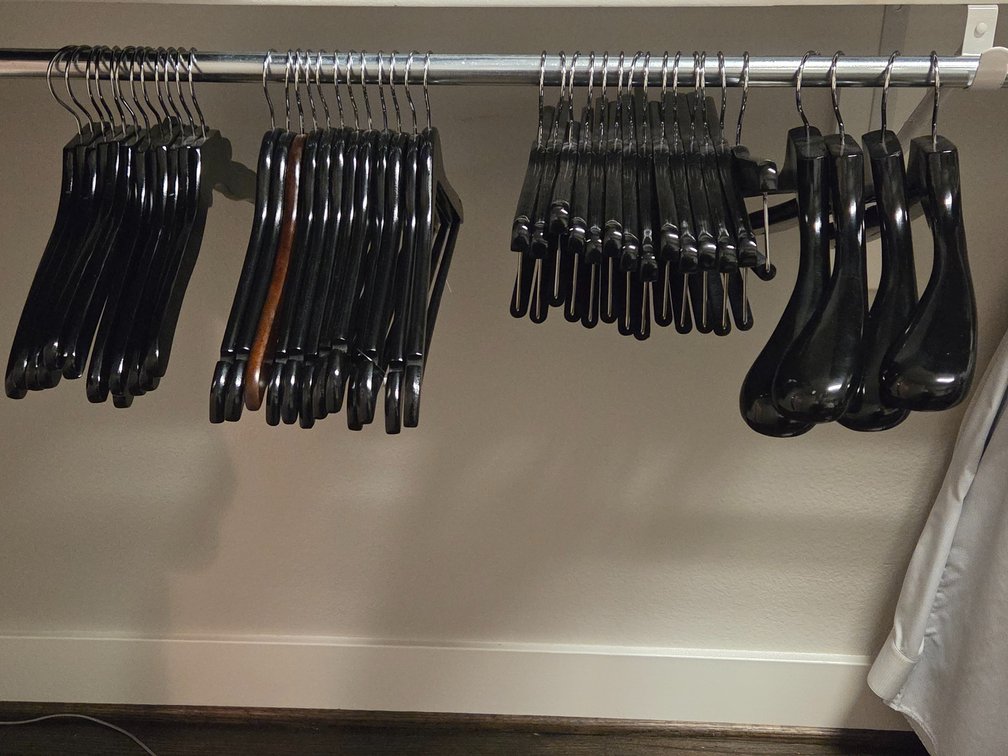Assortment of Wooden Hangers, qty 42