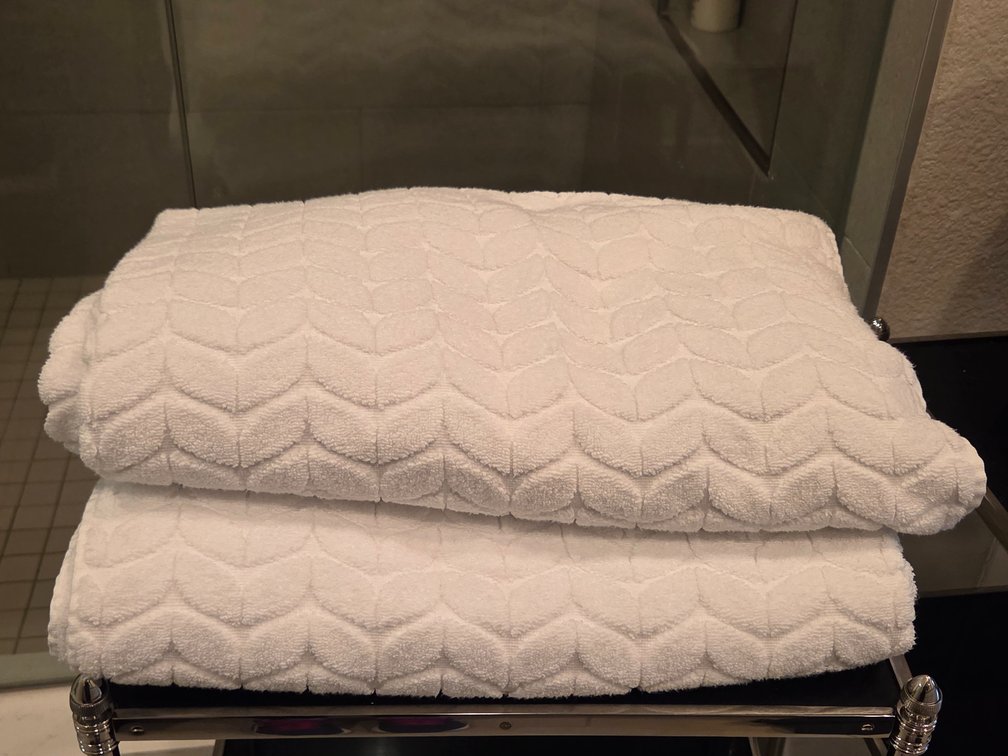 2 oversized white bath towels