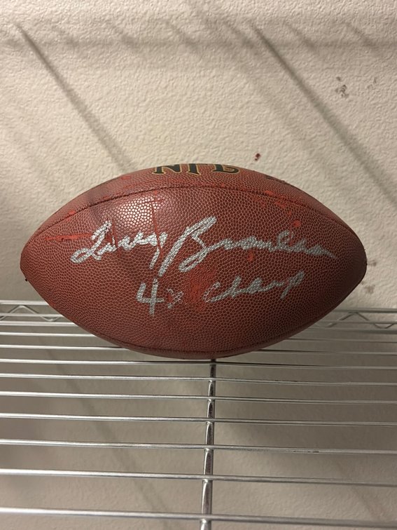 Autographed Wilson football Terry Bradshaw, 4X champ