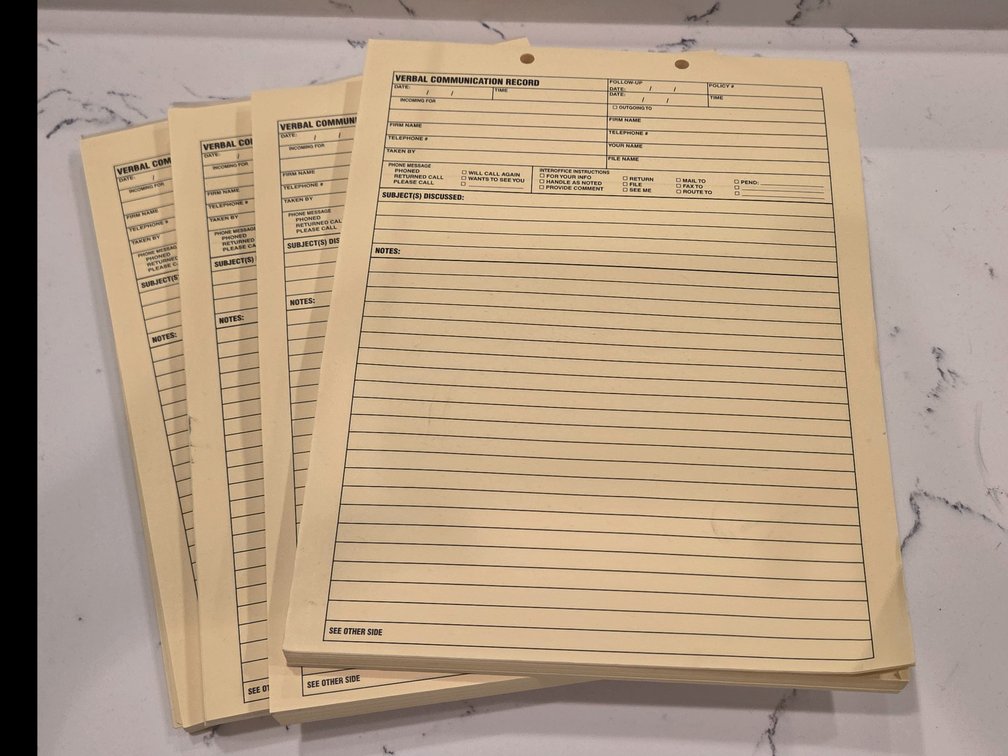 4 Verbal Communication Record note pads